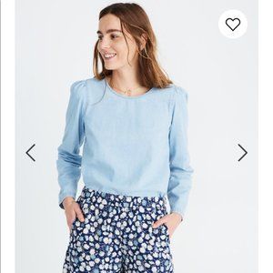 Madewell Denim Puff Sleeve Swing Shirt